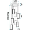 Pakabinamas šviestuvas Toolight šviestuvas LED LHJ089-7CP Juodas