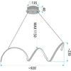 Pakabinamas šviestuvas Toolight šviestuvas LED LHJ025-CP CHROME