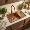 Plieninė kriauklė Fin BRUSH COPPER
