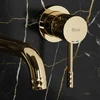 Potinkinis praustuvo maišytuvas Rea Rose Lungo Diamond Gold + BOX