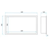 rea bathroom shelf 30x60 steel brush