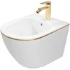 "Rea Carlo Mini Baltas Gold Edge" pakabinamas bidė