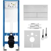 rea Potinkinis WC Rėmo Komplektas Slim 024N su T Steel Mygtuku