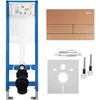 rea Potinkinis WC Rėmo Komplektas Slim 024N su T Copper Mygtuku
