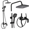 REA STORM Matinis Juodas dušo komplektas