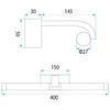 Sieninis šviestuvas Toolight Vonios sieninis LED šviestuvas APP1881-1W 40cm CHROME