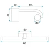Sieninis šviestuvas Toolight Vonios sieninis LED šviestuvas APP1887-1W 40cm Juodas