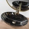 PASTATOMAS PRAUSTUVAS „REA PAMELA Juodas MARBLE SHINY" JUODA