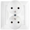 Toolight Dvigubas Lizdas Su Įžeminimu Ir Rėmeliu Oste Jnh002-g Baltas