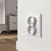 Toolight Dvigubas Lizdas Su Įžeminimu Ir Rėmeliu Oste Jnh002-g Baltas