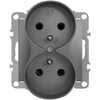 Toolight Dvigubas Lizdas Su Įžeminimu Oste Jnh002-g Pilkas