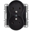 Toolight Dvigubas Lizdas Su Įžeminimu Oste Jnh002-g Juodas