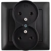 Toolight Dvigubas Lizdas Su Įžeminimu Oste Jnh002-g Juodas