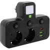 Toolight Maitinimo Lizdų Blokas 2 Lizdai + 2x Usb-a + Usb-c Jnh017 Juodas
