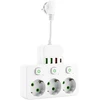 Toolight Maitinimo Lizdų Blokas 3 Lizdai + 3x Usb-a + Usb-c Jnh018 Baltas
