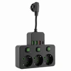 Toolight Maitinimo Lizdų Blokas 3 Lizdai + 3x Usb-a + Usb-c Jnh018 Juodas