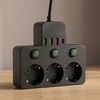 Toolight Maitinimo Lizdų Blokas 3 Lizdai + 3x Usb-a + Usb-c Jnh018 Juodas