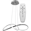 Pakabinamas šviestuvas Toolight Modernus LED lubų šviestuvas Ring+nuotolinio valdymo pultas APP393-CP Chrominis