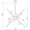 Toolight Pakabinamas šviestuvas APP998-12CP Auksinis