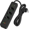 Toolight Prailgintuvas Maitinimo Blokas 3 Lizdai + 2x Usb-a + Usb-c Jnh020-3a Juodas