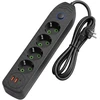 Toolight Prailgintuvas Maitinimo Blokas 4 Lizdai + 2x Usb-a + Usb-c Jnh025-4b Juodas