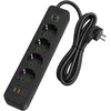Toolight Prailgintuvas Maitinimo Blokas 4 Lizdai + 2x Usb-a + Usb-c Jnh021-4a Juodas