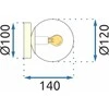Sieninis šviestuvas Toolight Sieninė lempa APP1250-1W Gold