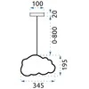 Lubinis šviestuvas Toolight Šviestuvas lubinis debeselis Cloud Gray