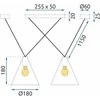Pakabinamas šviestuvas Toolight Šviestuvas lubinis Loft juodas shine APP548-2CP