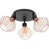 Lubinis šviestuvas Toolight Šviestuvas lubinis trigubas Loft Plafon Juodas Rose APP536-3C