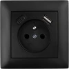 Toolight Viengubas Lizdas Su Įžeminimu + Usb-a Usb-c Oste Jnh004-g Juodas
