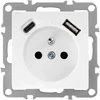 Toolight Viengubas Lizdas Su Įžeminimu + Usb-a Usb-c Oste Jnh004-g Baltas