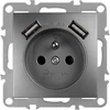 Toolight Viengubas Lizdas Su Įžeminimu + 2x Usb-a Oste Jnh003-g Pilkas