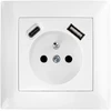 Toolight Viengubas Lizdas Su Įžeminimu + Usb-a Usb-c Oste Jnh004-g Baltas