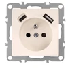 Toolight Viengubas Lizdas Su Įžeminimu + Usb-a Usb-c Oste Jnh004-g rusvai gelsvas