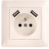 Toolight Viengubas Lizdas Su Įžeminimu + 2x Usb-a Oste Jnh003-g rusvai gelsvas