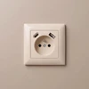 Toolight Viengubas Lizdas Su Įžeminimu + Usb-a Usb-c Oste Jnh004-g rusvai gelsvas