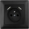 Toolight Viengubas Lizdas Su Įžeminimu + 2x Usb-a Oste Jnh003-g Juodas