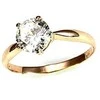 Auksinis žiedas Diamond Sky "Solitaire XIV" iš raudono, 585 prabos aukso