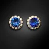Diamond Sky Jewelry Auskarai moterims DiamondSky „Glory III (Bermuda Mėlyna)“ su Swarovski kristalais
