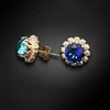 Diamond Sky Jewelry Auskarai moterims DiamondSky „Glory III (Bermuda Mėlyna)“ su Swarovski kristalais