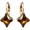 Diamond Sky Jewelry Auskarai moterims DiamondSky „Crystal Rhombus II (Topaz Dorado)“ su Swarovski kristalais