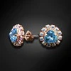 Diamond Sky Jewelry Auskarai moterims DiamondSky „Bermuda Triangle IV (Aquamarine Mėlyna)“ su Swarovski kristalais
