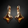 Diamond Sky Jewelry Auskarai moterims DiamondSky „Crystal Rhombus II (Topaz Dorado)“ su Swarovski kristalais