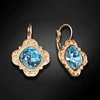 Diamond Sky Jewelry Auskarai moterims DiamondSky „Nostalgia III (Aquamarine Mėlyna)“ su Swarovski kristalais