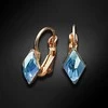 Diamond Sky Jewelry Auskarai moterims DiamondSky „Crystal Rhombus IV (Aquamarine Mėlyna)“ su Swarovski kristalais