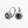 Diamond Sky Jewelry Auskarai moterims DiamondSky „Glory II (Bermuda Mėlyna)“ su Swarovski kristalais