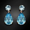 Diamond Sky Jewelry Auskarai moterims DiamondSky „Crystal Drop IV (Aquamarine Mėlyna)“ su Swarovski kristalais