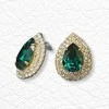 Diamond Sky Jewelry Auskarai moterims DiamondSky „Jasmine (Emerald)“ su Swarovski kristalais
