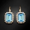 Diamond Sky Jewelry Auskarai moterims DiamondSky „Lourdes II (Aquamarine Mėlyna)“ su Swarovski kristalais